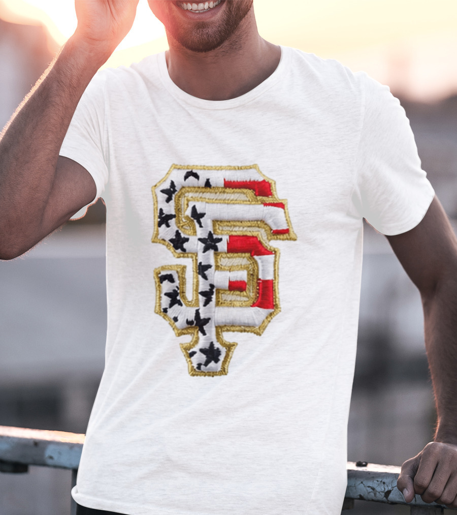 SF Giants Stars And Stripes USA 250 Hat T-Shirt