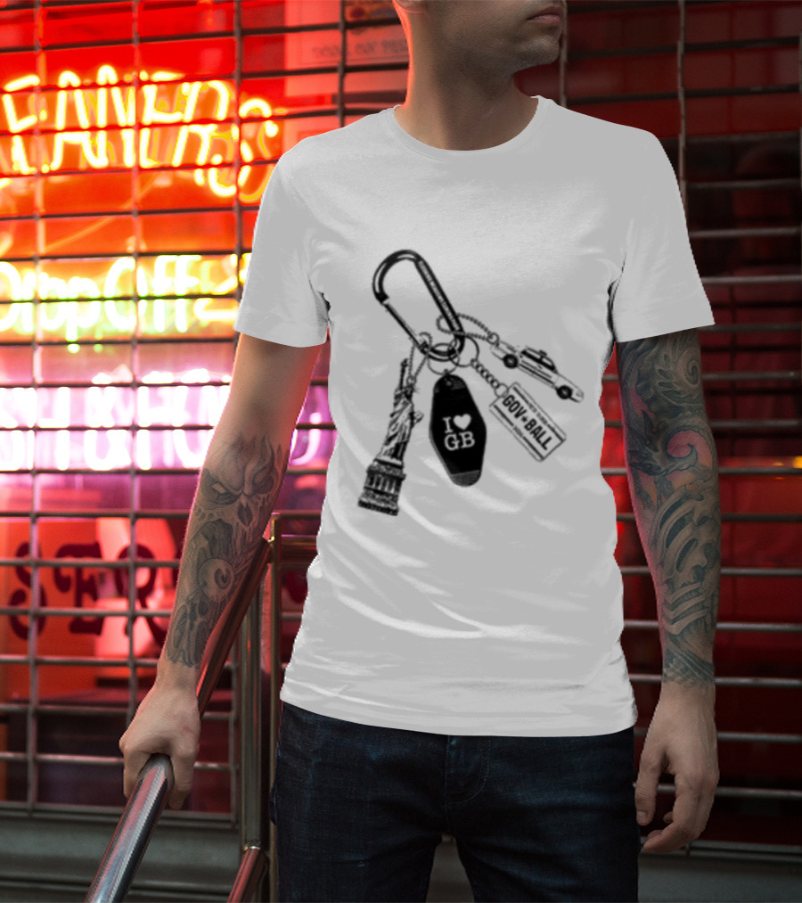 Governors Ball Music Festival 2023 Keychain Lineup Essentials T-Shirt