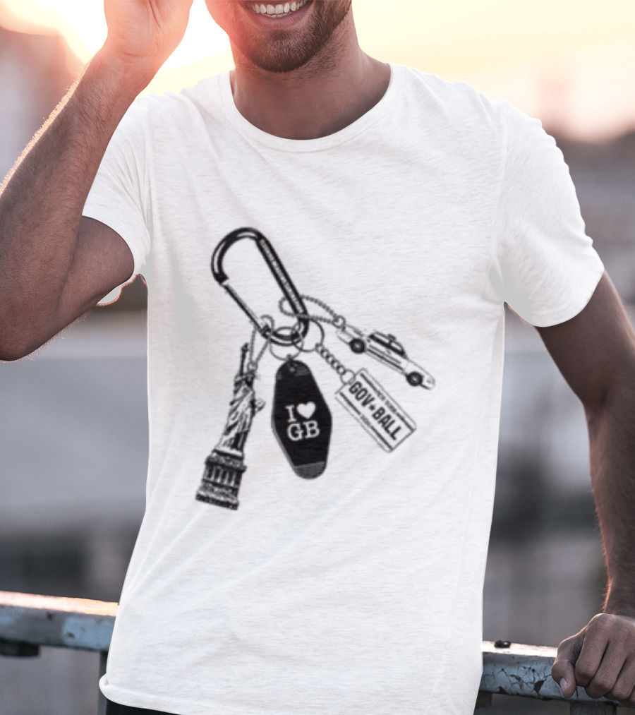 Governors Ball Music Festival 2023 Keychain Lineup Essentials T-Shirt