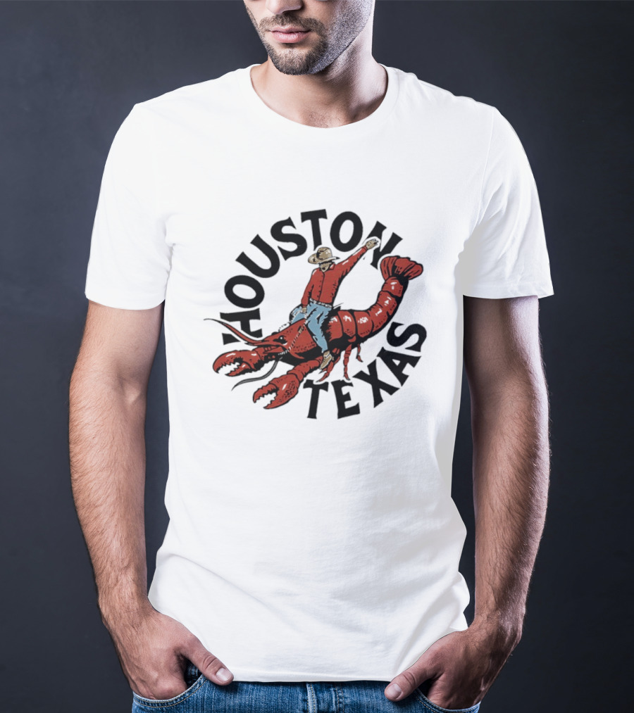 Houston Texas Crawfish Cowboy Riding Effigy T-Shirt