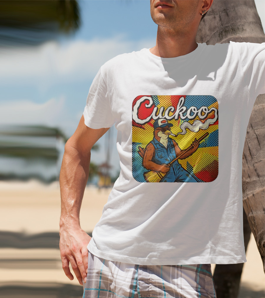 Cuckoo Smoking Bird In Sunglasses Retro Pop T-Shirt