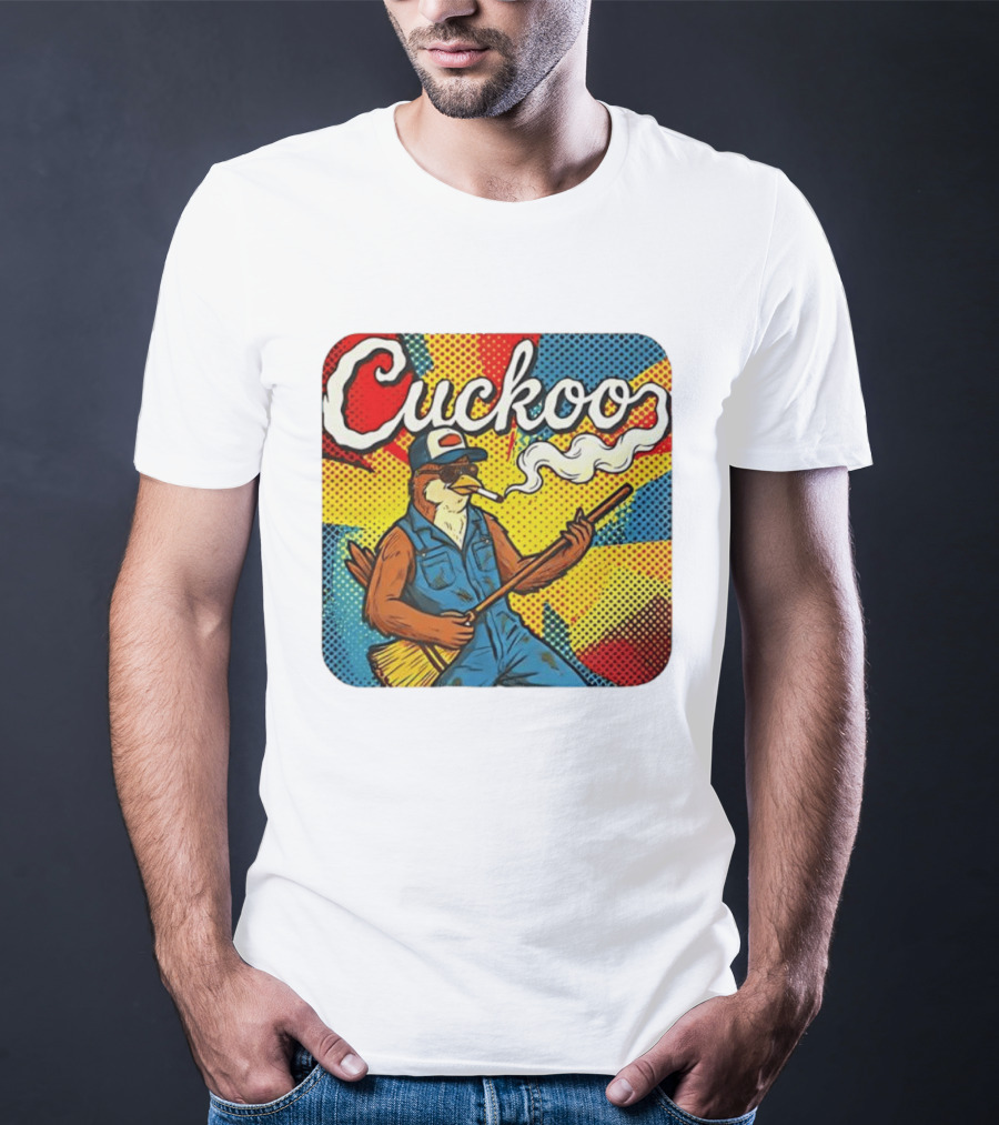 Cuckoo Smoking Bird In Sunglasses Retro Pop T-Shirt