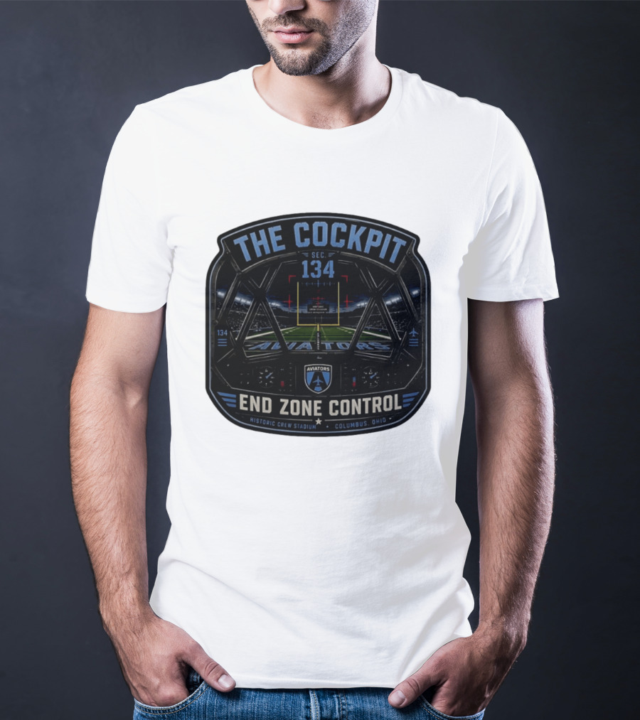 The Cockpit Sec 134 Aviators End Zone Control Historic Crew Stadium Columbus Ohio T-Shirt