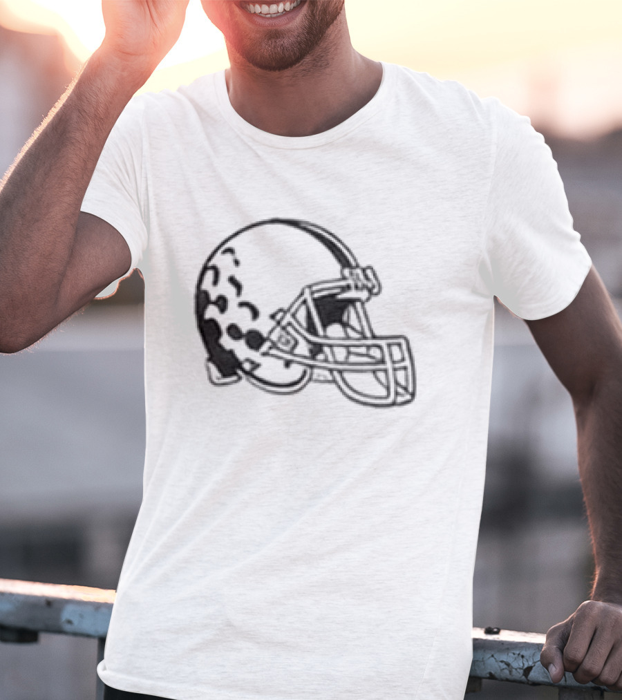 Todd Monken Browns Helmet Polo T-Shirt