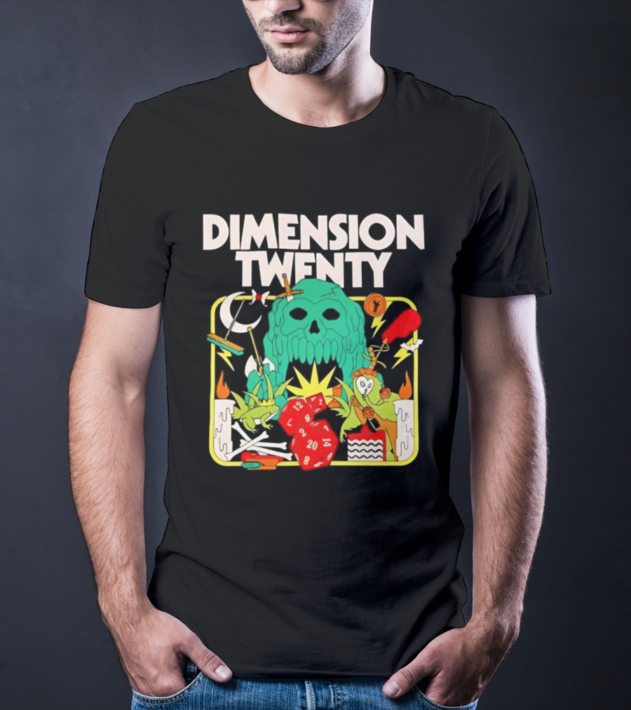 Dimension Twenty RPG Dice Skull Adventure T-Shirt