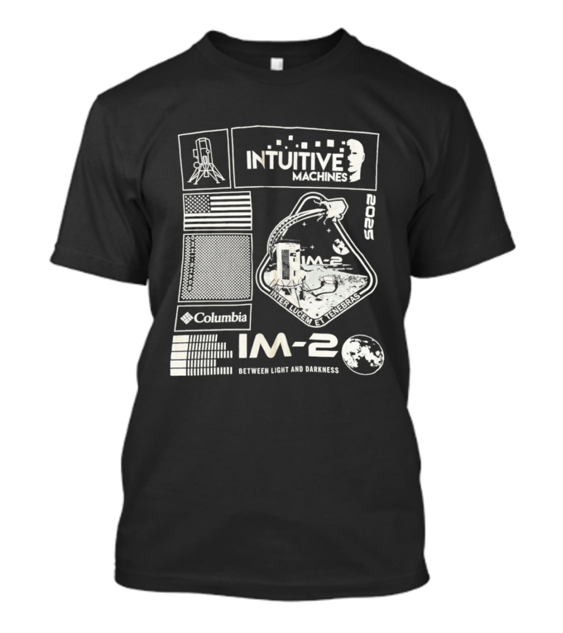 Intuitive Machines IM 2 Mission Lunar Lander Space Exploration 2025 Lunar Light And Darkness T-Shirt