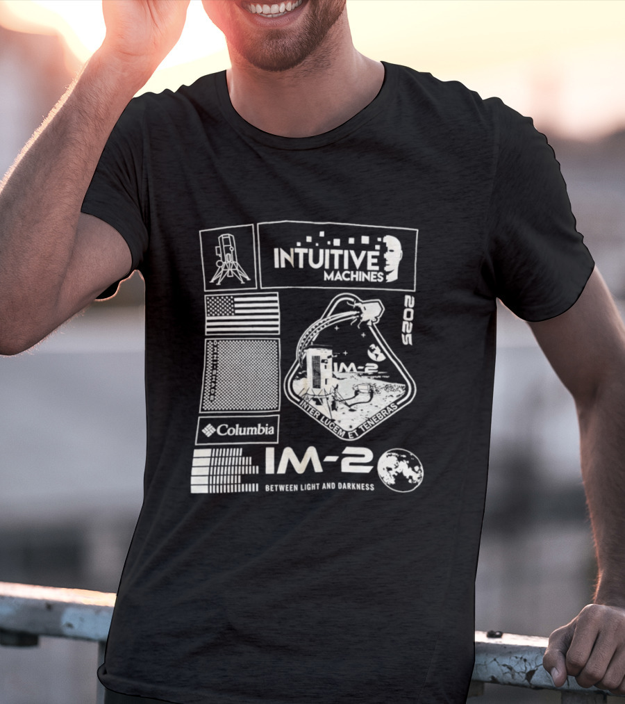 Intuitive Machines IM 2 Mission Lunar Lander Space Exploration 2025 Lunar Light And Darkness T-Shirt