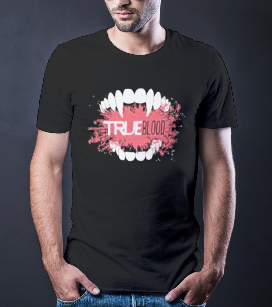 True Blood Vampire Fangs Bite Splatter T-Shirt