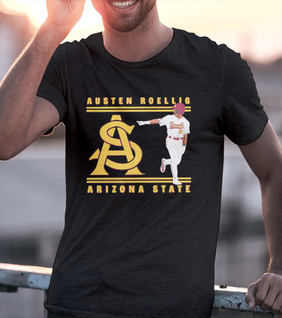 Austen Roellig Arizona State Devils Baseball NCAA Illustrated ASU T-Shirt