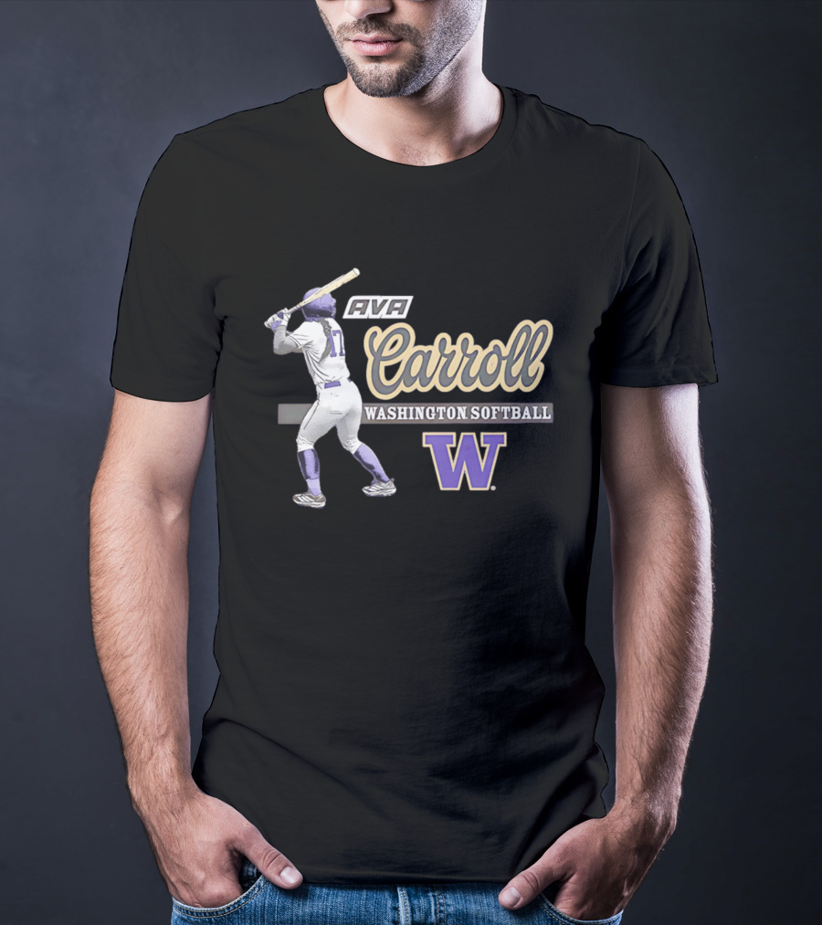 Ava Carroll Washington Softball Huskies W Logo 90s T-Shirt