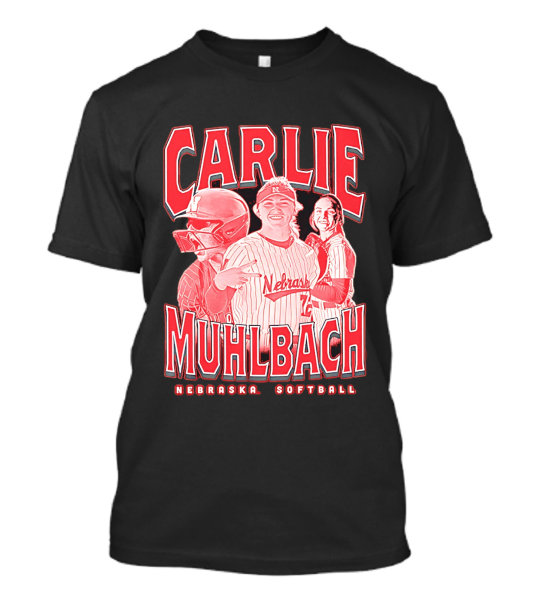 Carlie Muhlbach Nebraska Softball Vintage 90s T-Shirt