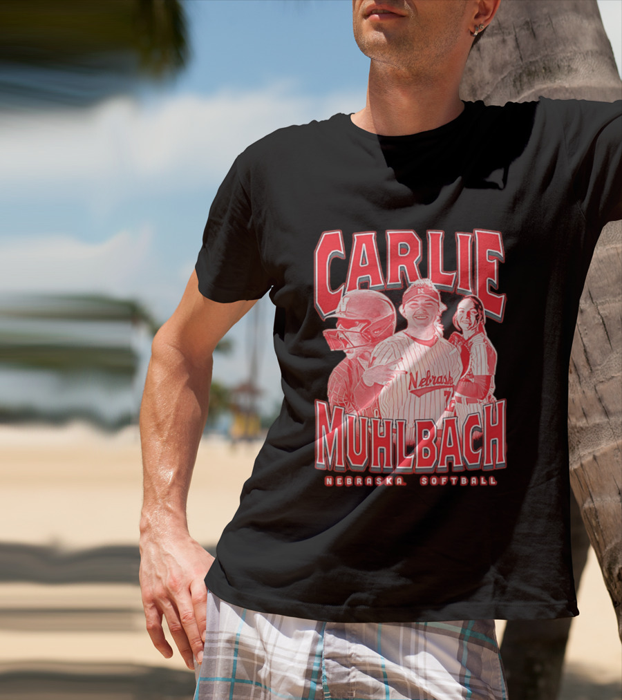 Carlie Muhlbach Nebraska Softball Vintage 90s T-Shirt