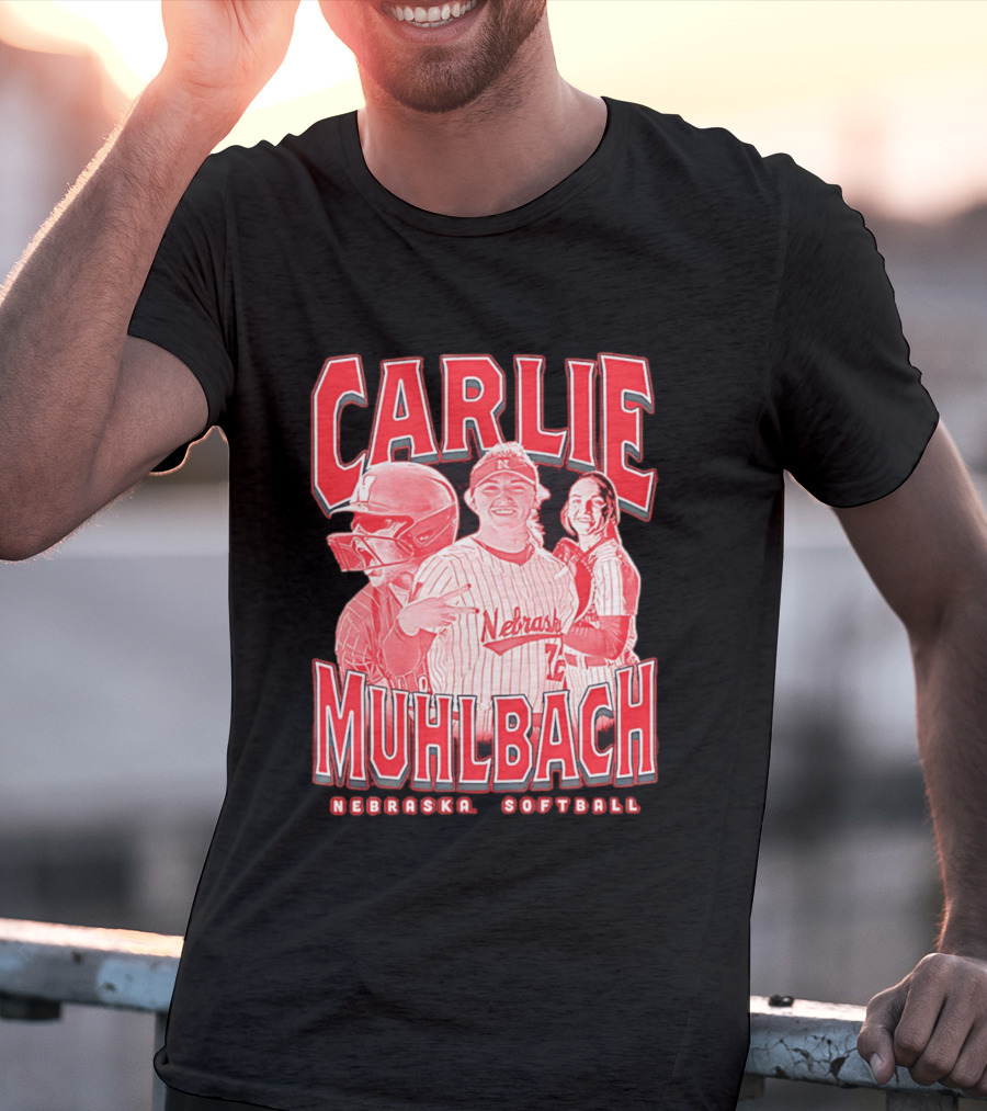 Carlie Muhlbach Nebraska Softball Vintage 90s T-Shirt