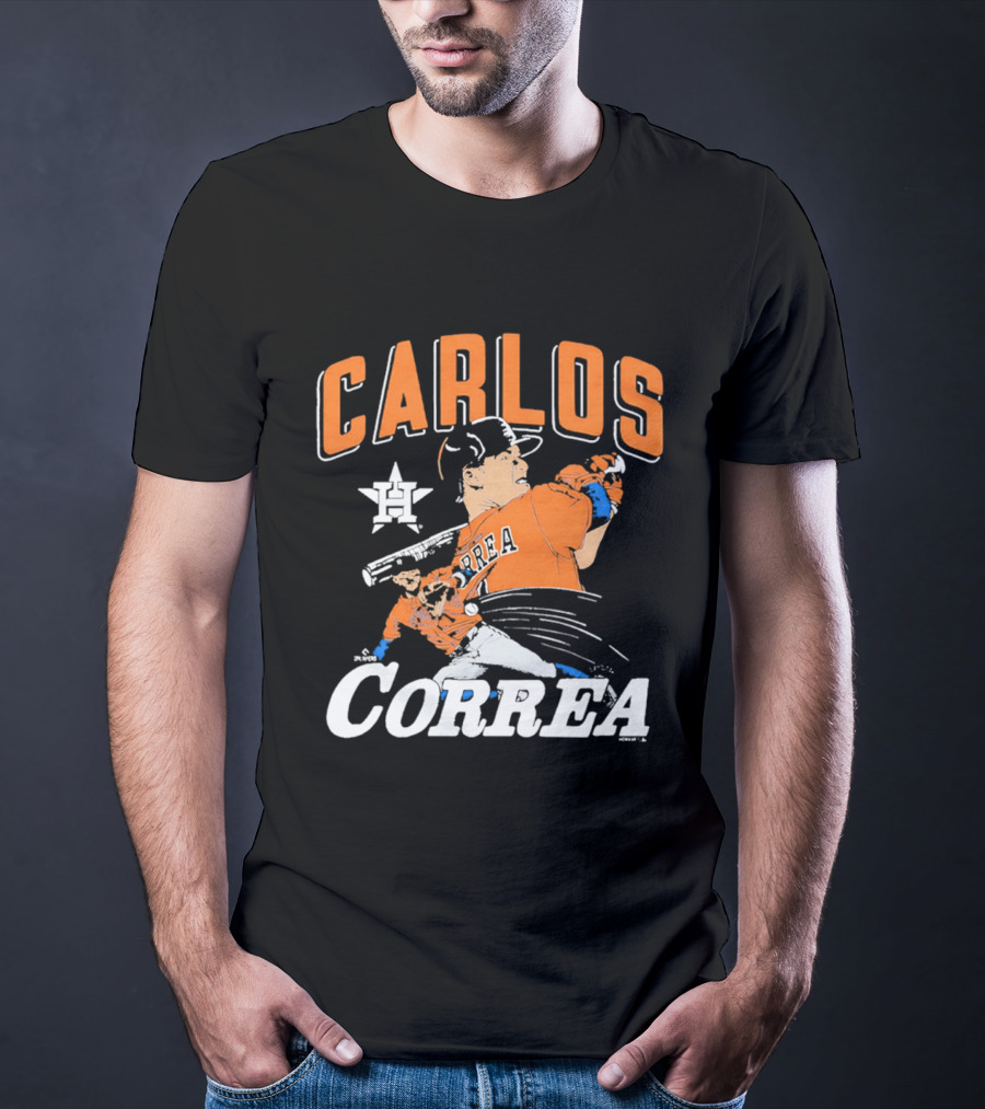 Carlos Correa Astros Caricature Tri Blend T-Shirt