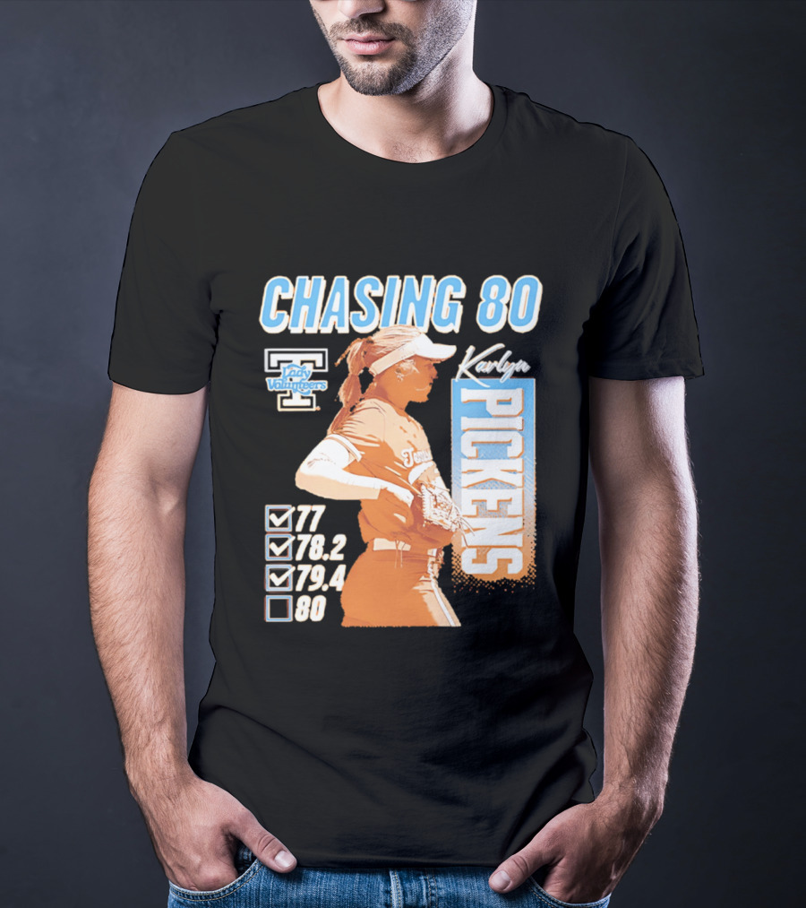 Karlyn Pickens Tennessee Lady Volunteers Softball Chasing 80 T-Shirt