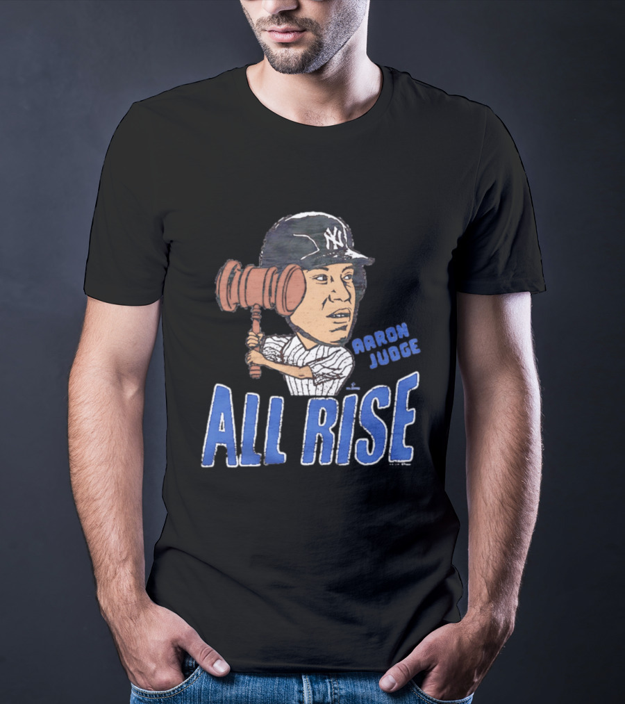 New York Yankees Aaron Judge All Rise Caricature Tri Blend T-Shirt