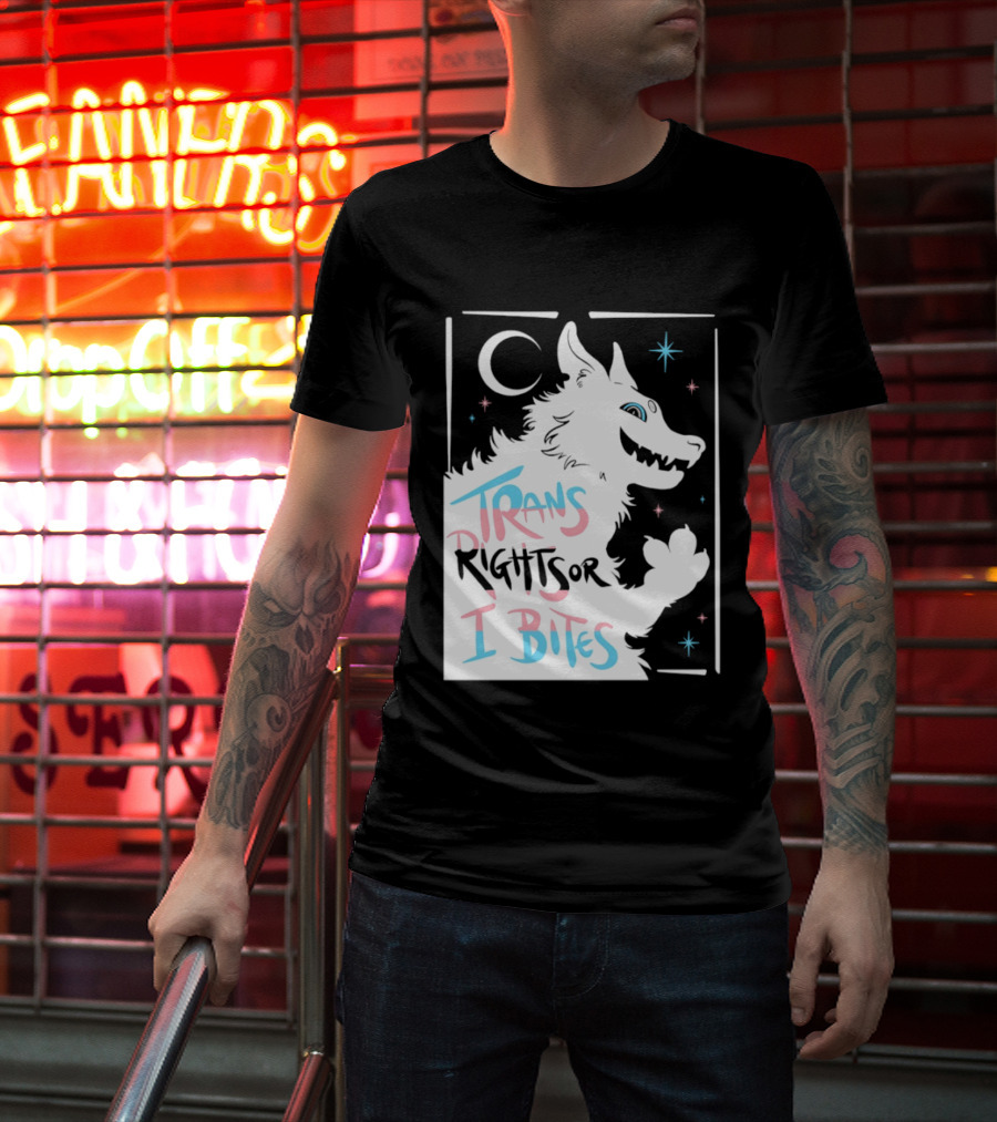 Trans Rights Or I Bites Wolf Moon Stars T-Shirt