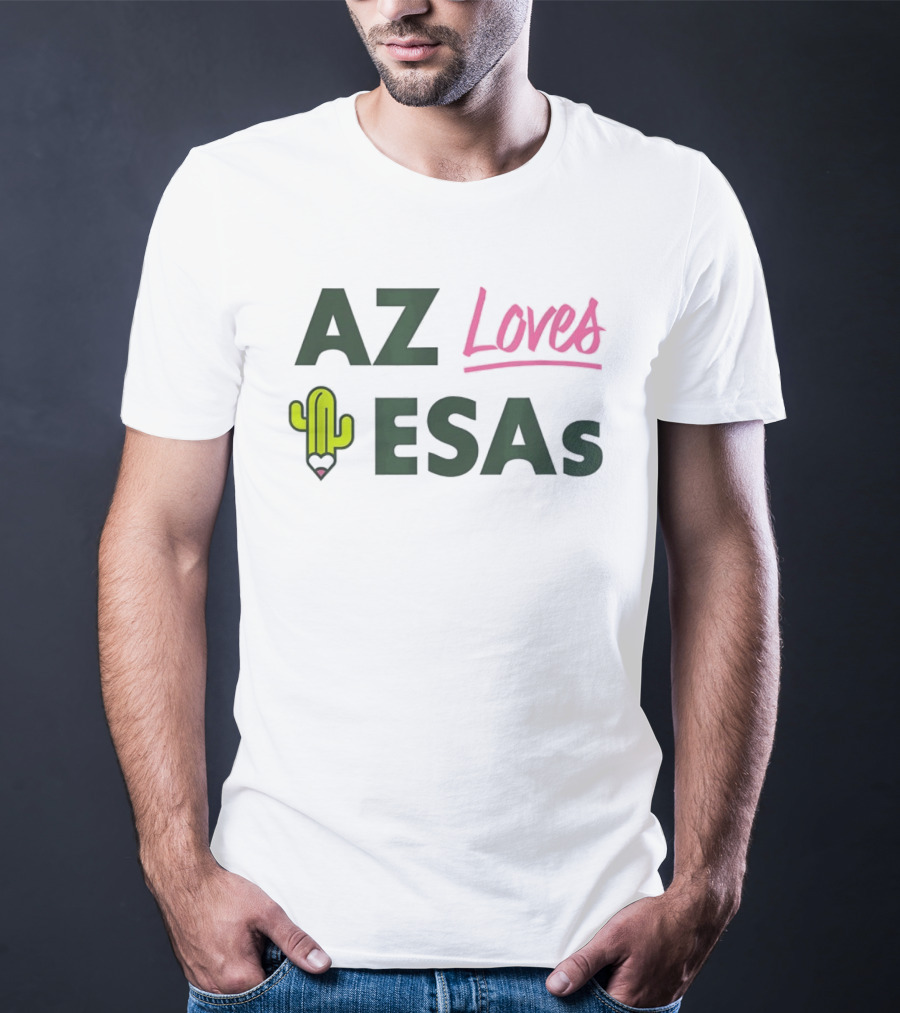 AZ Loves Education Savings Accounts Cactus Pencil Arizona Teacher ESAs T-Shirt