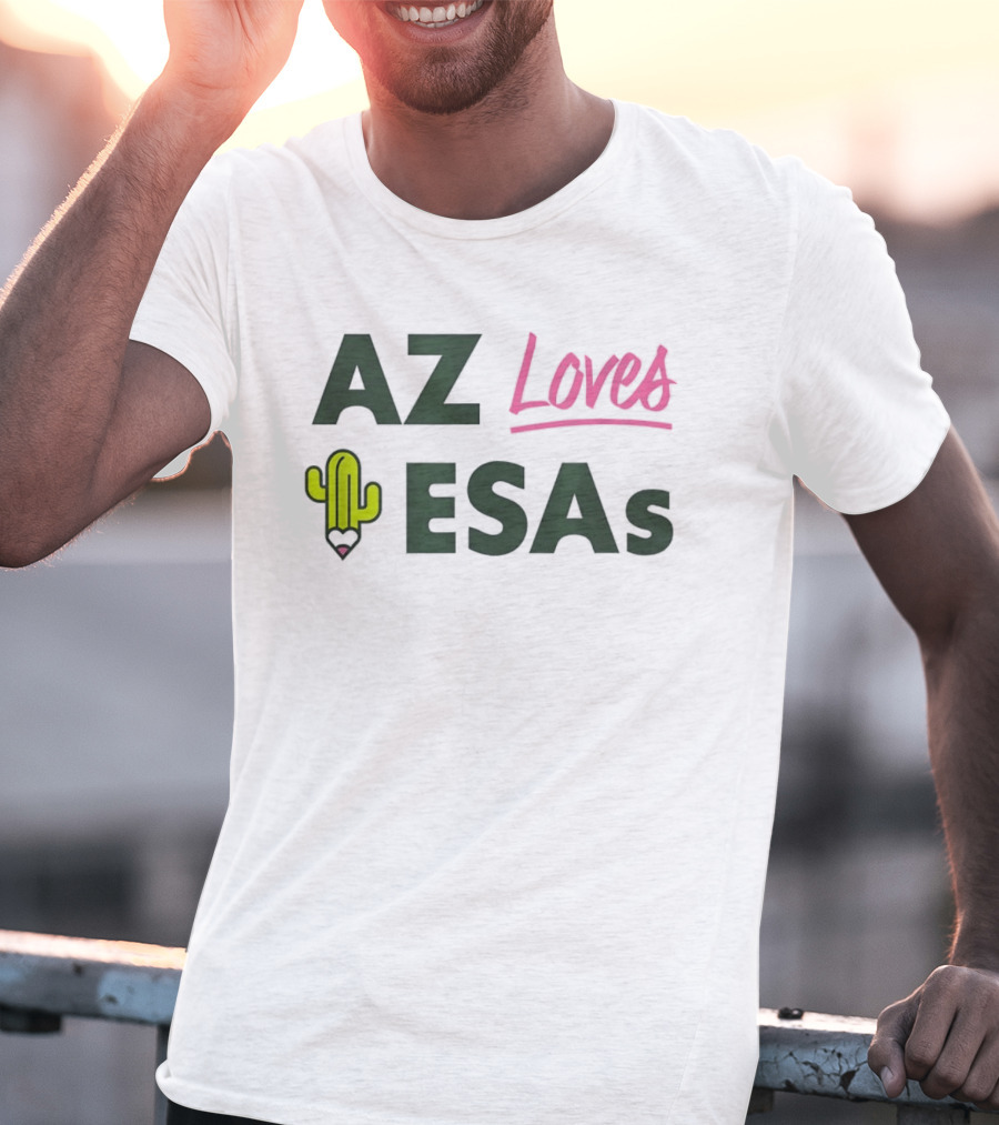 AZ Loves Education Savings Accounts Cactus Pencil Arizona Teacher ESAs T-Shirt