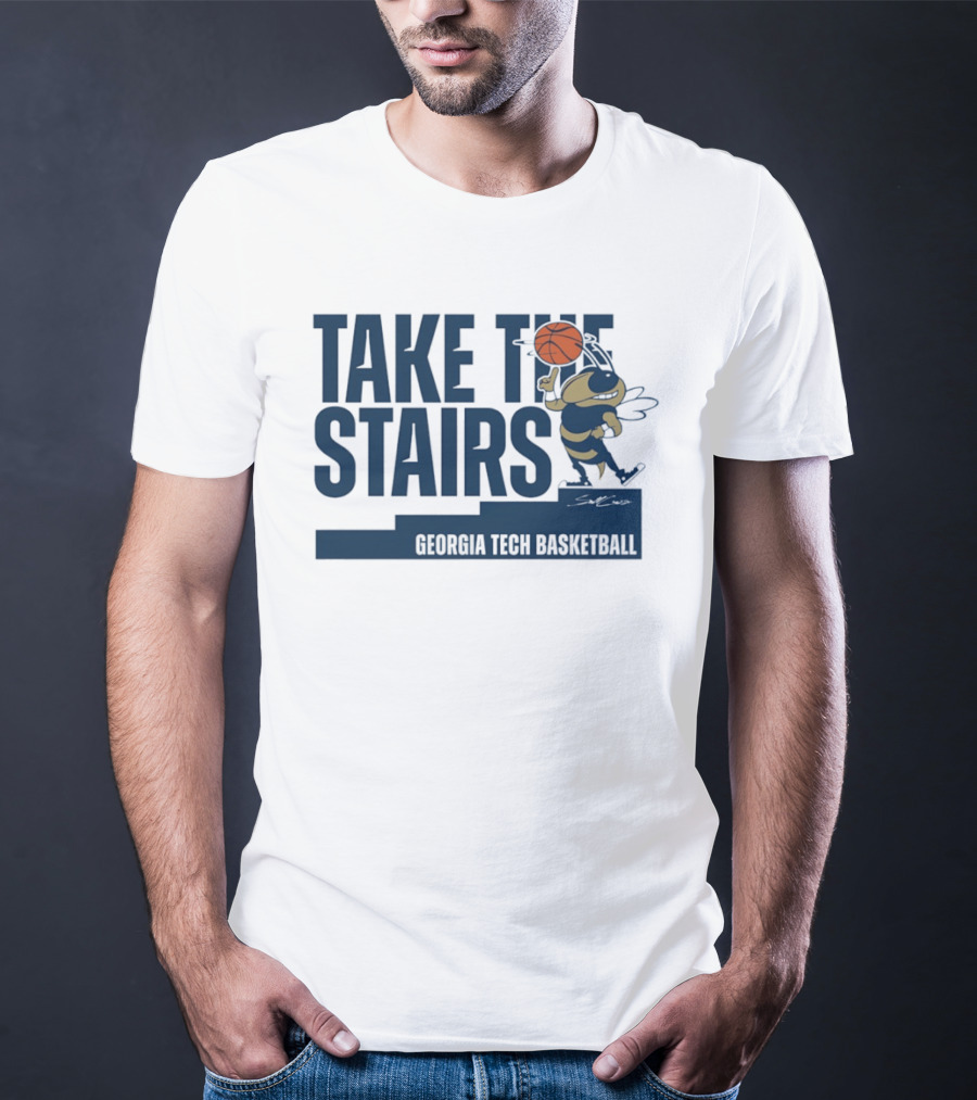 Georgia Tech Basketball Take The Stairs Buzz Basketball T-Shirt