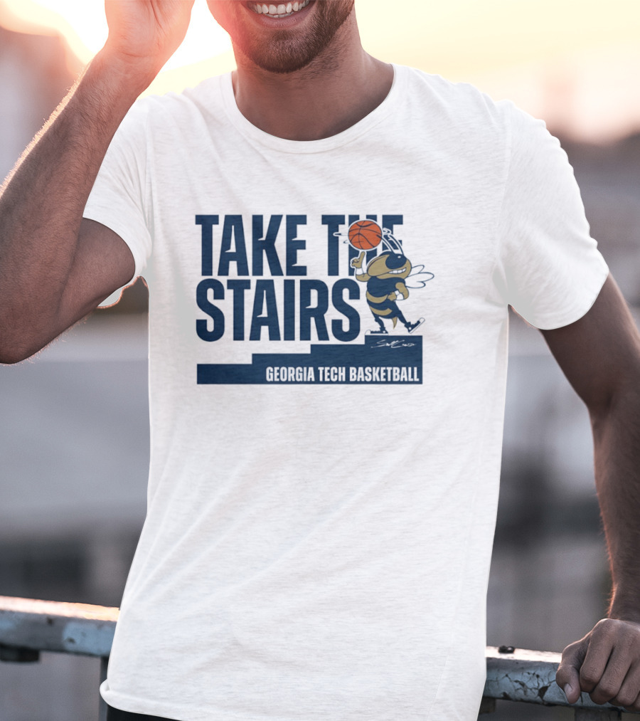 Georgia Tech Basketball Take The Stairs Buzz Basketball T-Shirt