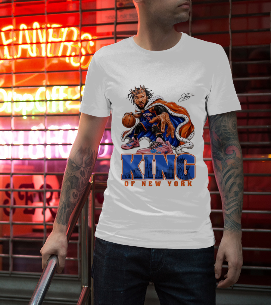Jalen Brunson King Of New York Knicks Crown Cape T-Shirt