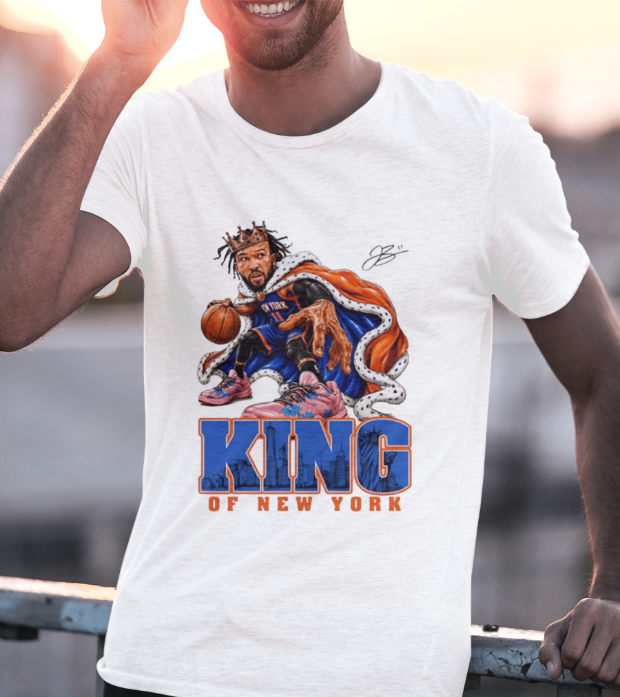 Jalen Brunson King Of New York Knicks Crown Cape T-Shirt