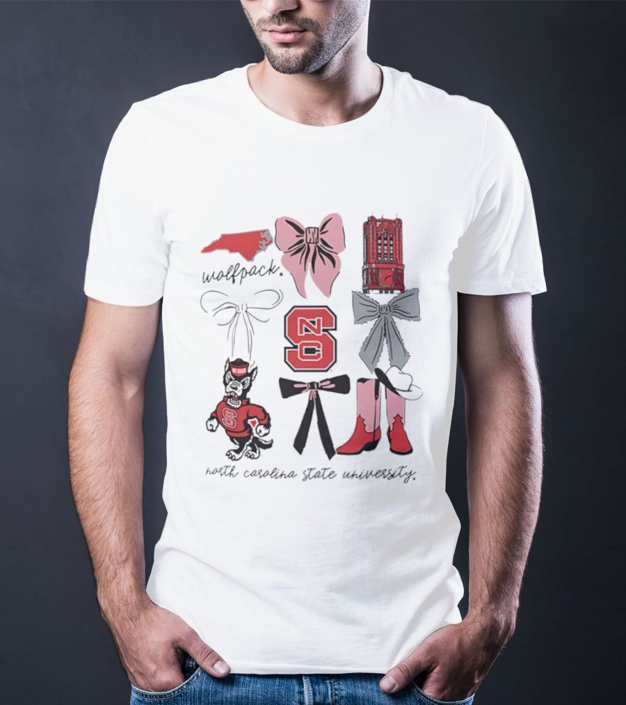 NC State Wolfpack Bows Boots North Carolina State University T-Shirt