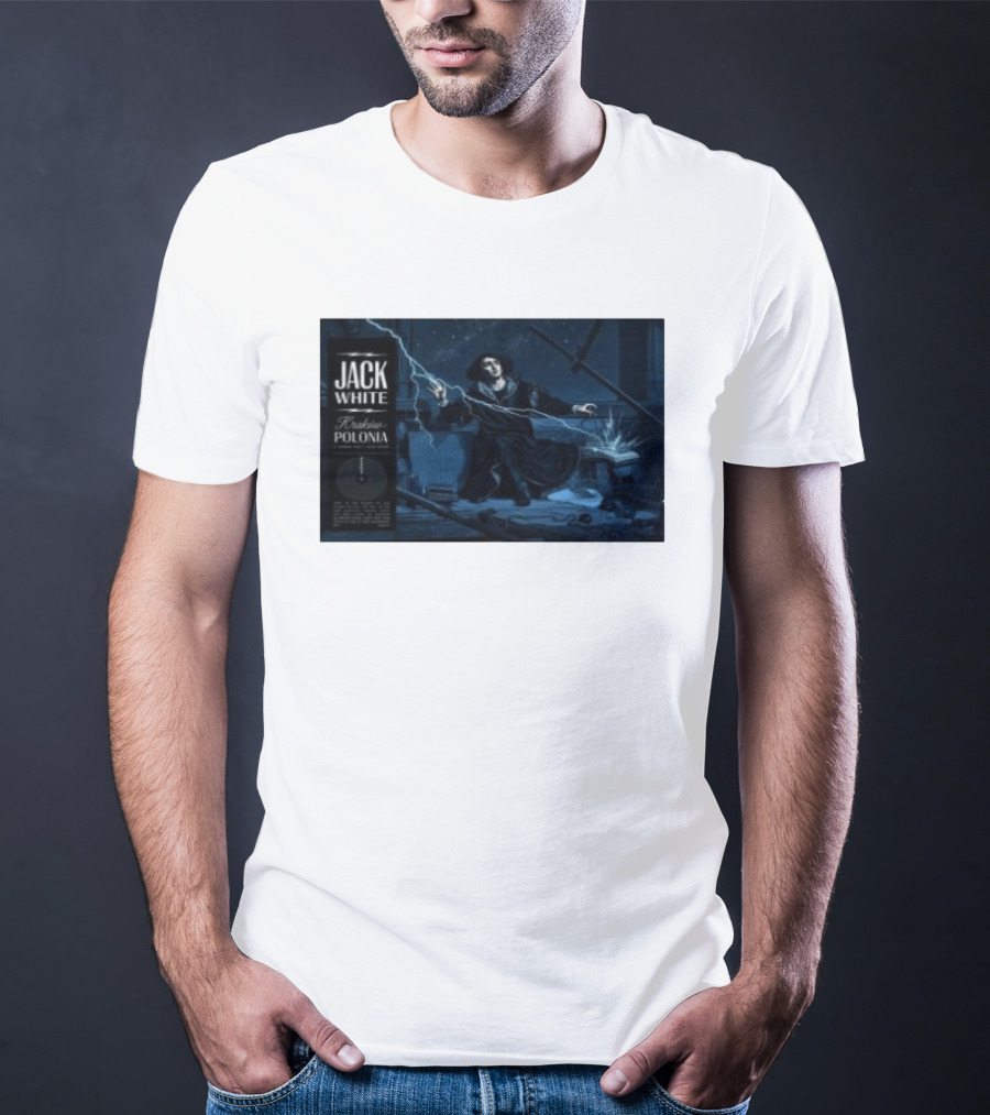 Jack White Kraków Polonia Tour June 2 2026 With Lightning And Figure T-Shirt