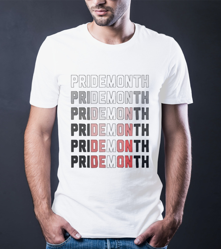 Pride Month Lesbian Flag Gradient Minimalist Rainbow DE Month T-Shirt