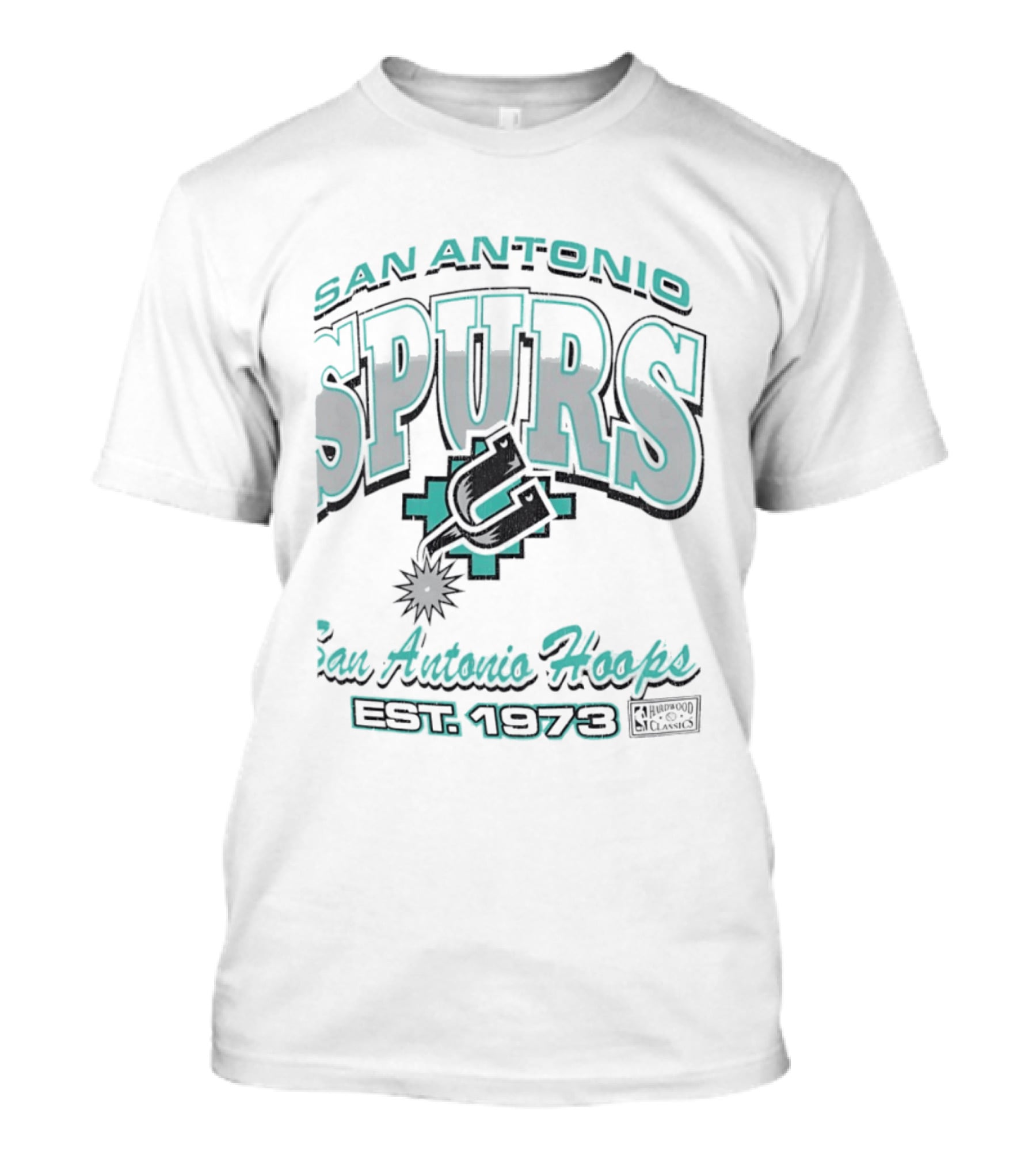 San Antonio Spurs San Antonio Hoops Est 1973 Hardwood Classics NBA Basketball T-Shirt