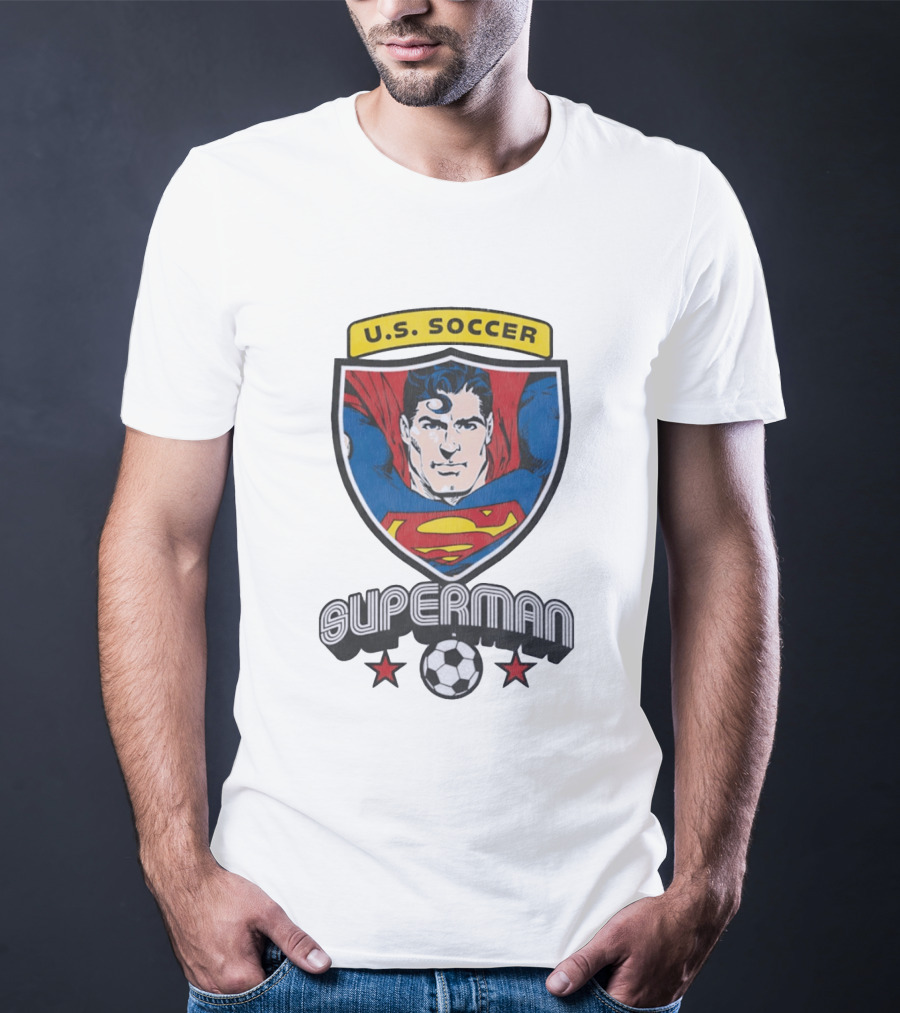 Superman U.S. Soccer Shield Soccer Ball Iconic Crest T-Shirt