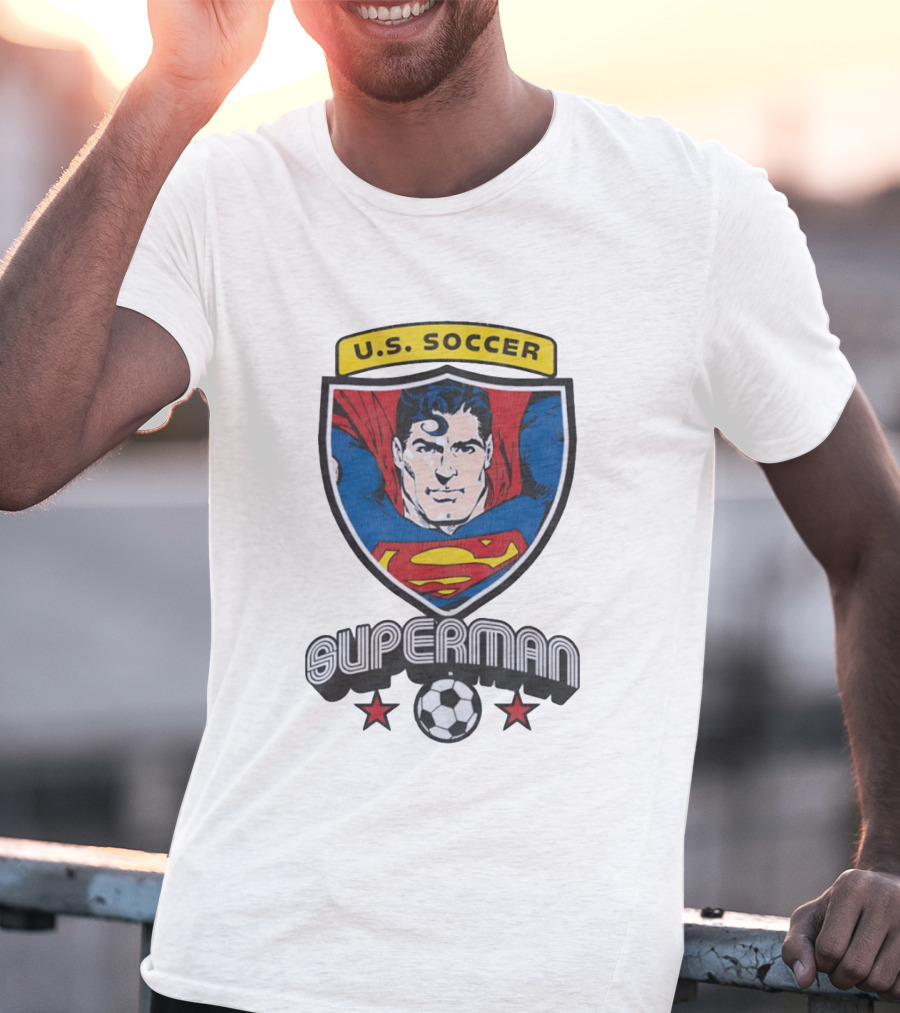 Superman U.S. Soccer Shield Soccer Ball Iconic Crest T-Shirt