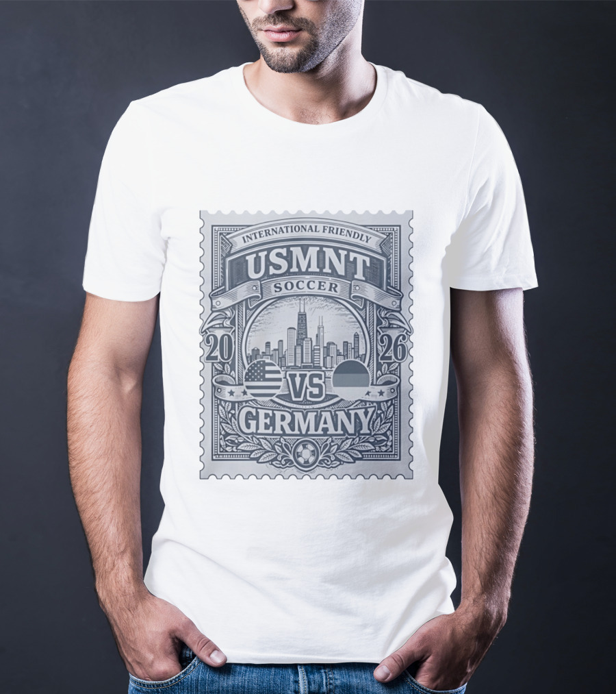 International Friendly 2026 USMNT Soccer Vs Germany Chicago Skyline T-Shirt