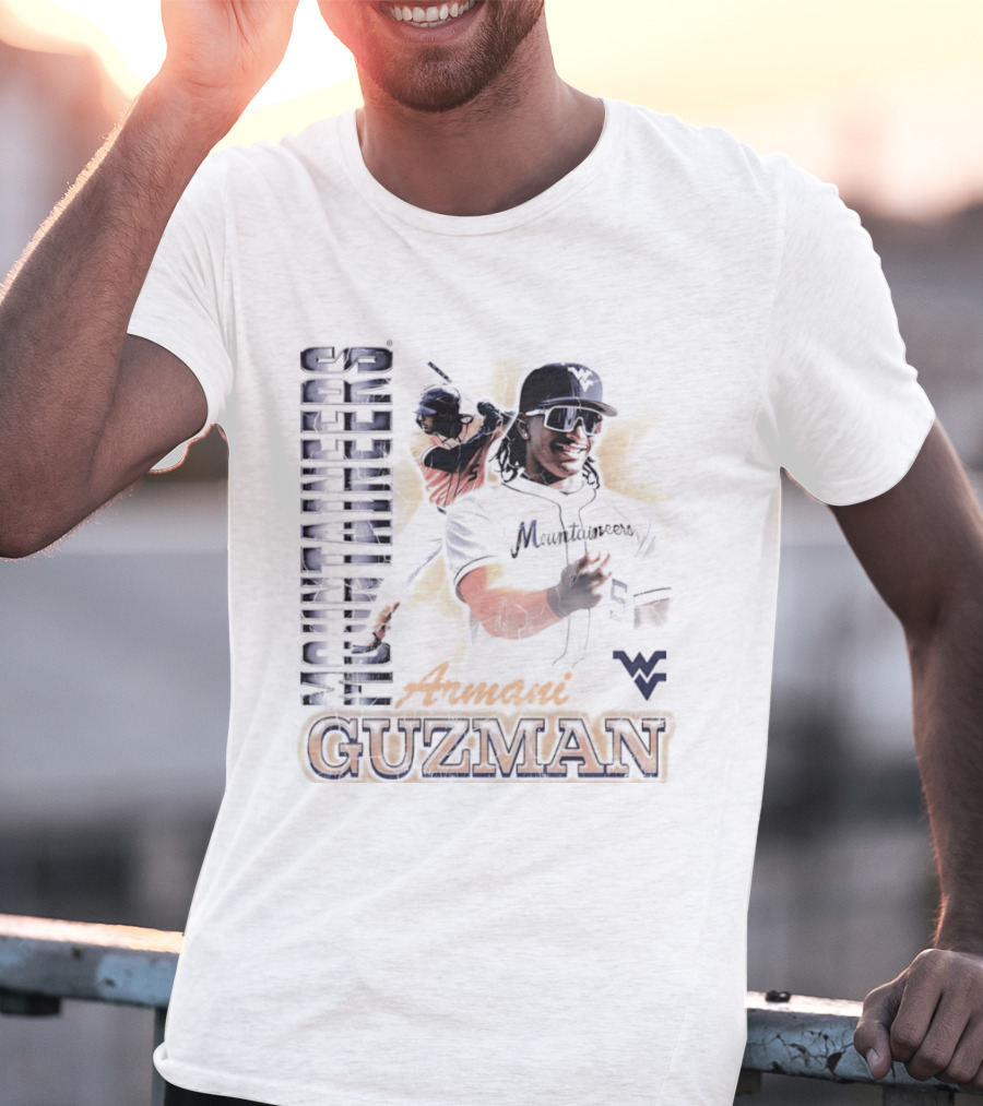 Armani Guzman West Virginia Mountaineers Baseball Player T-Shirt