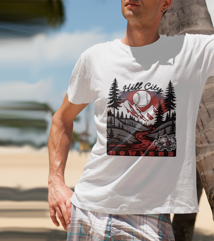 Hill City Howlers Est 2020 Mountain Pine Tree Forest Nature Sports T-Shirt