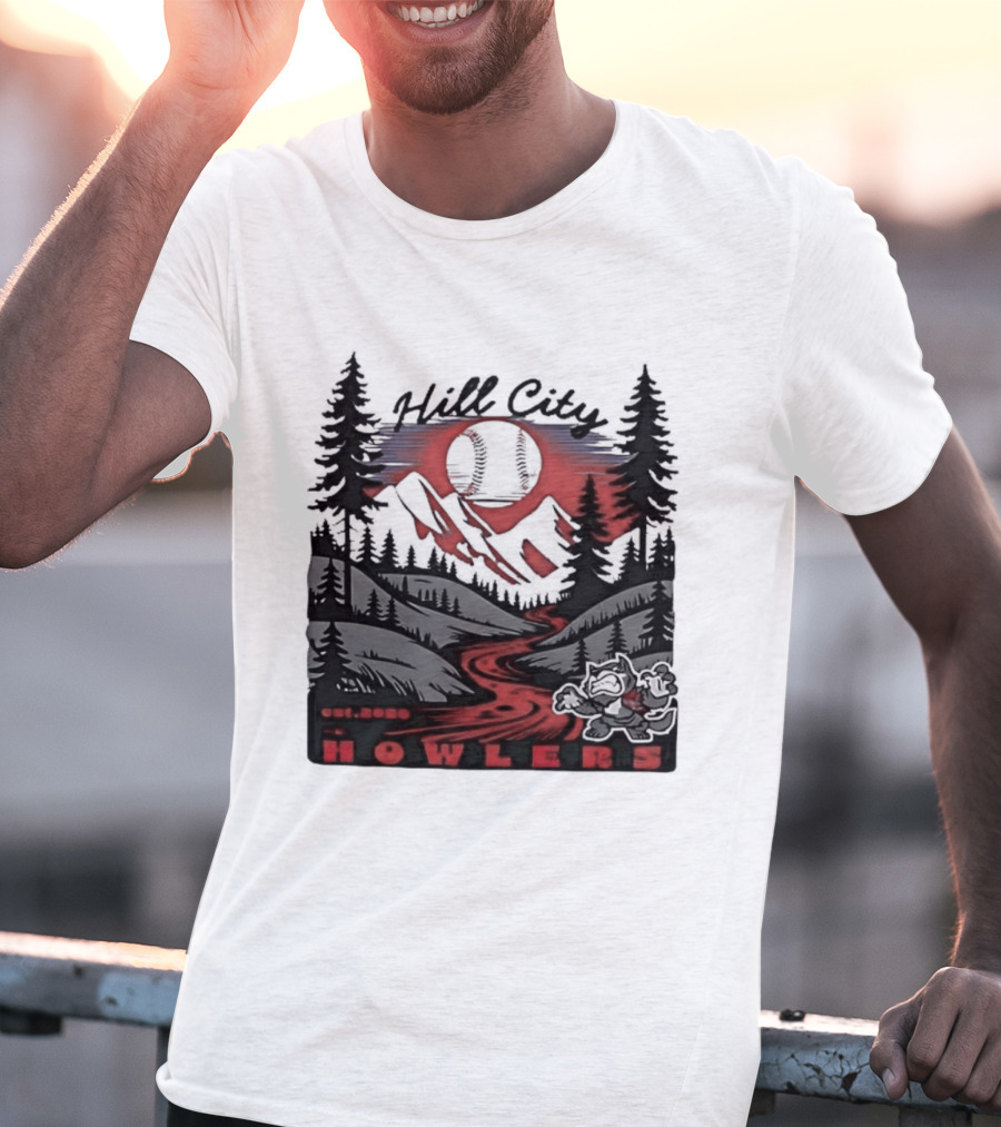 Hill City Howlers Est 2020 Mountain Pine Tree Forest Nature Sports T-Shirt