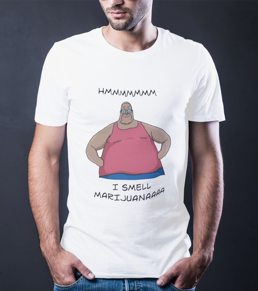 HMMMMMMM I Smell Marijuana Meme Character In Pink T-Shirt