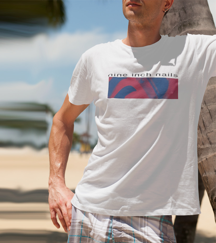 Nine Inch Nails Music Abstract Red Blue T-Shirt