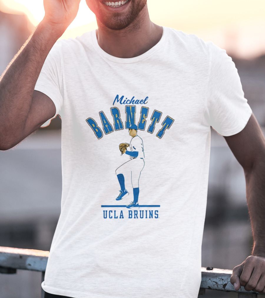 Michael Barnett UCLA Bruins Baseball Pitching T-Shirt