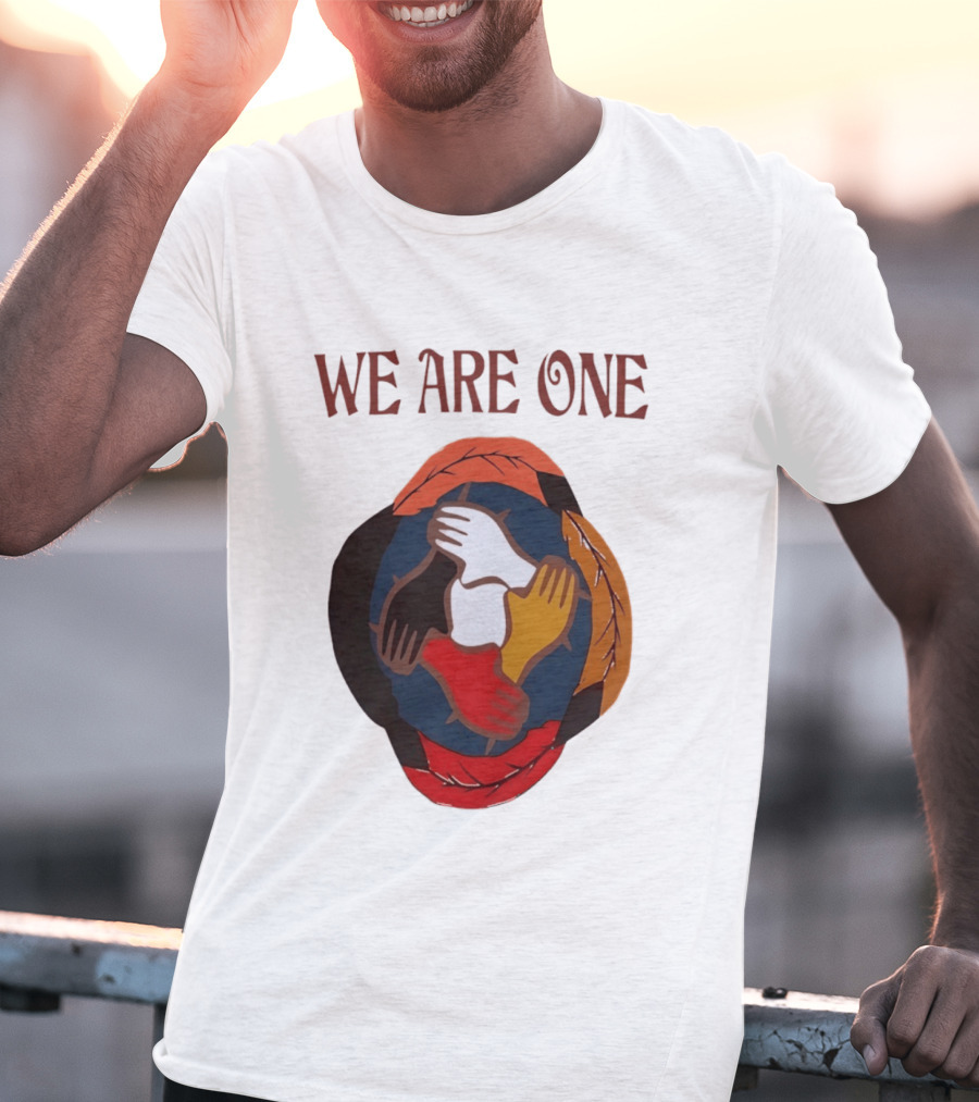 We Are One Unity Hands Feathers Orange Culture Heritage Collective T-Shirt