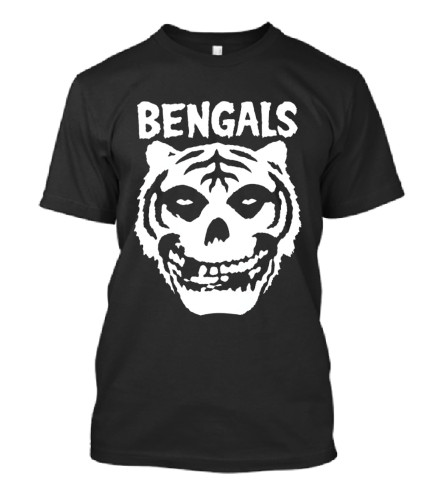 Bengals Skull Tiger Face Fusion T-Shirt