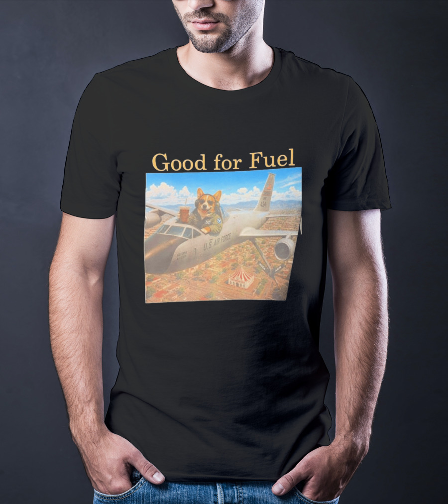 Corgi Pilot In U.S. Air Force Cockpit Good For Fuel T-Shirt