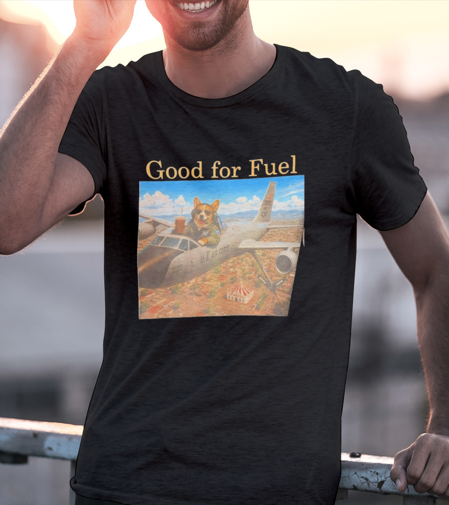 Corgi Pilot In U.S. Air Force Cockpit Good For Fuel T-Shirt