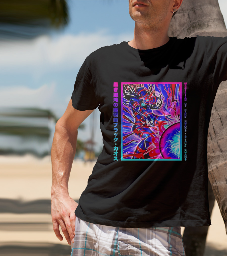 Officila Magician Of Dark Chaos Black Chaos Vaporwave Anime Yugioh T-Shirt