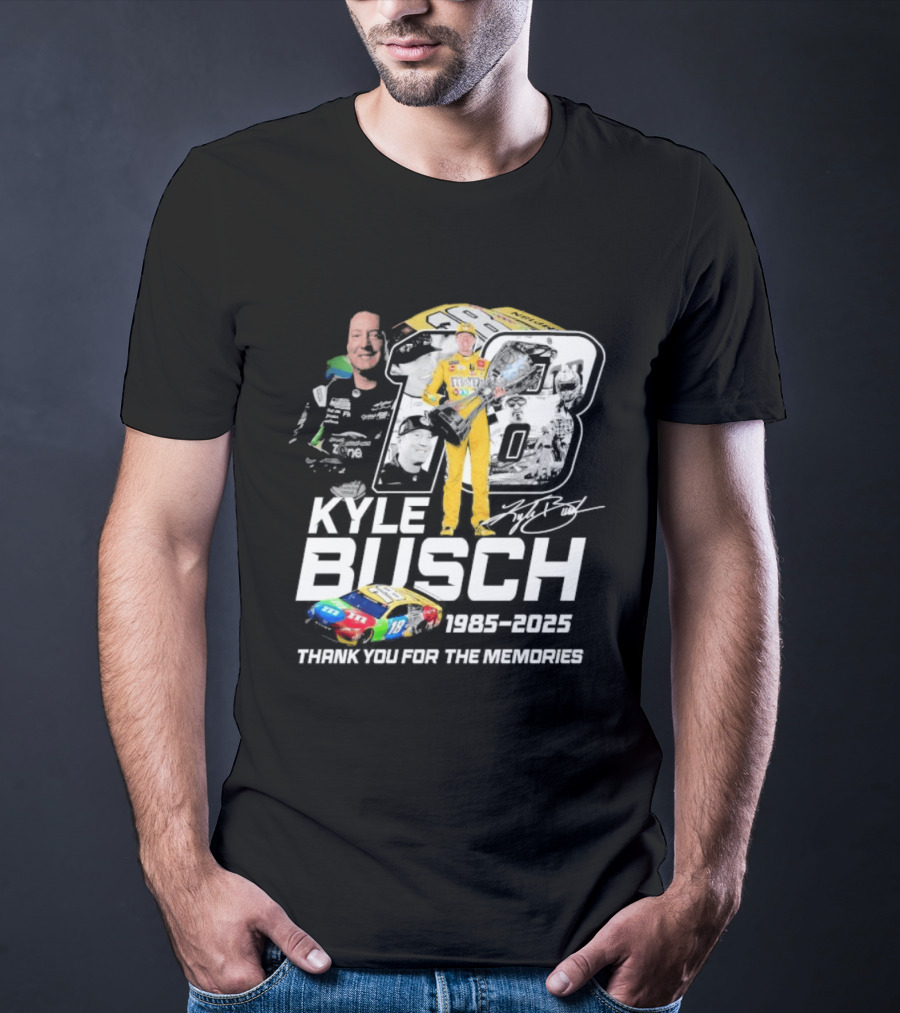 Kyle Busch Racing 1985 2025 Thank You For The Memories 18 Car NASCAR T-Shirt