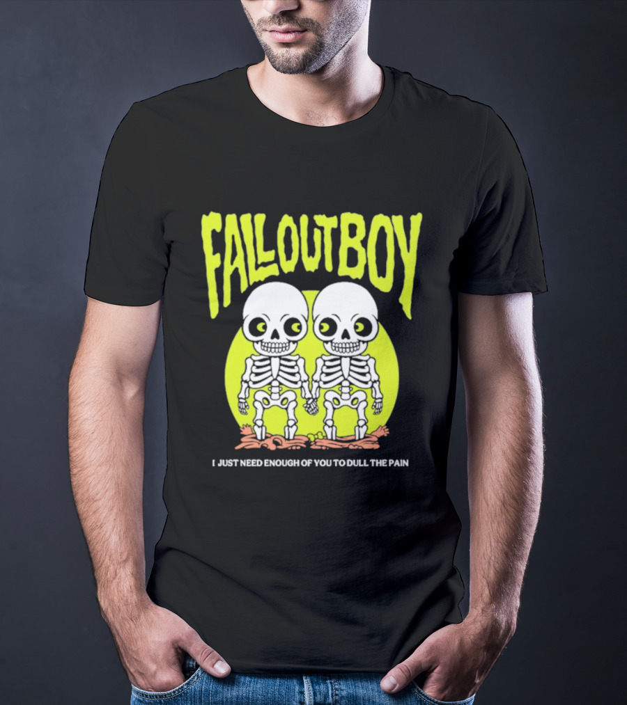 Fall Out Boy Twin Skeleton I Just Need Enough Of You To Dull The Pain T-Shirt