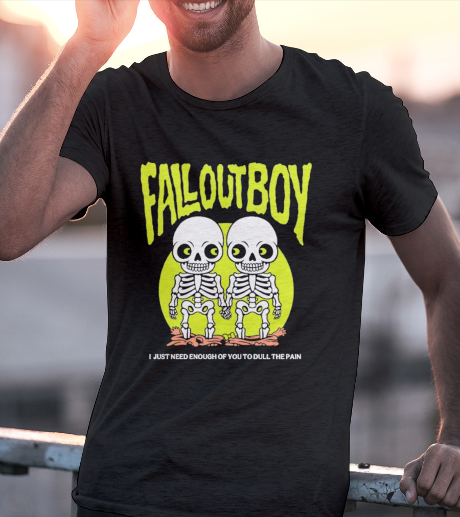 Fall Out Boy Twin Skeleton I Just Need Enough Of You To Dull The Pain T-Shirt
