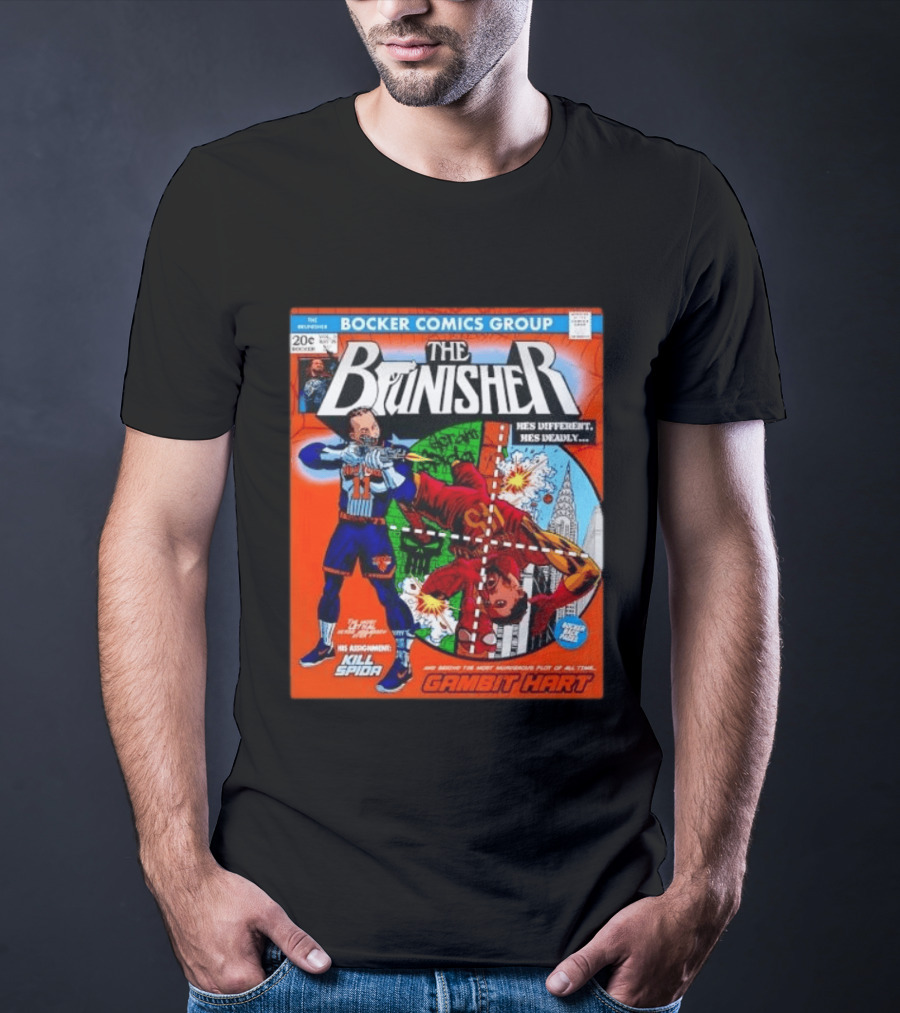 Bocker Comics Group The Brunisher Kill Spida Gambit Hart T-Shirt