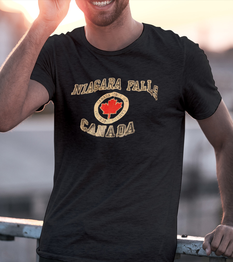Niagara Falls Canada Maple Leaf Since 1867 Vintage Stitched T-Shirt